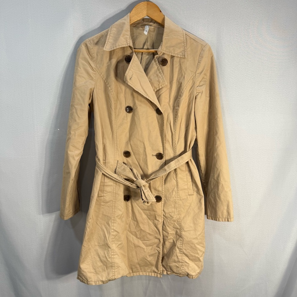 Old Navy Tan Belted Trench Coat Women’s Medium